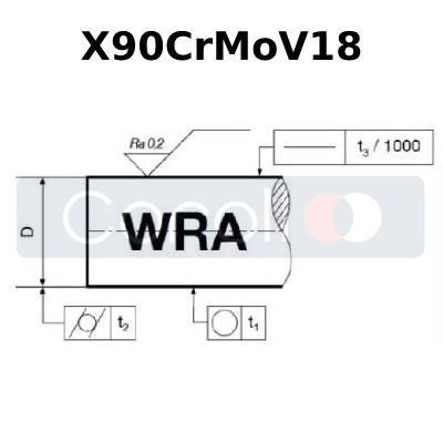 tyč WRA16h6L-6000mm NEREZ X90CrMoV18
